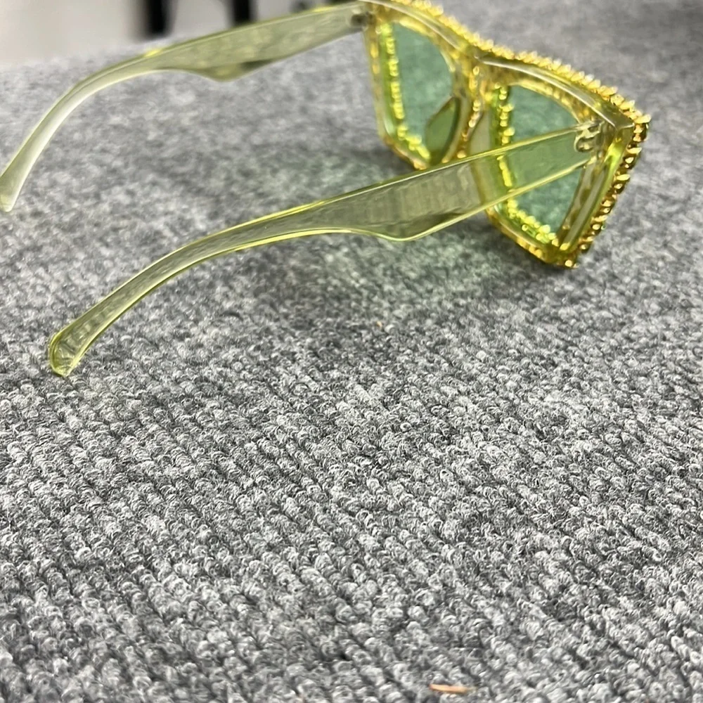 GreeksGlasses Green Rhinestone styled Sunglasses - Picture 4 of 7